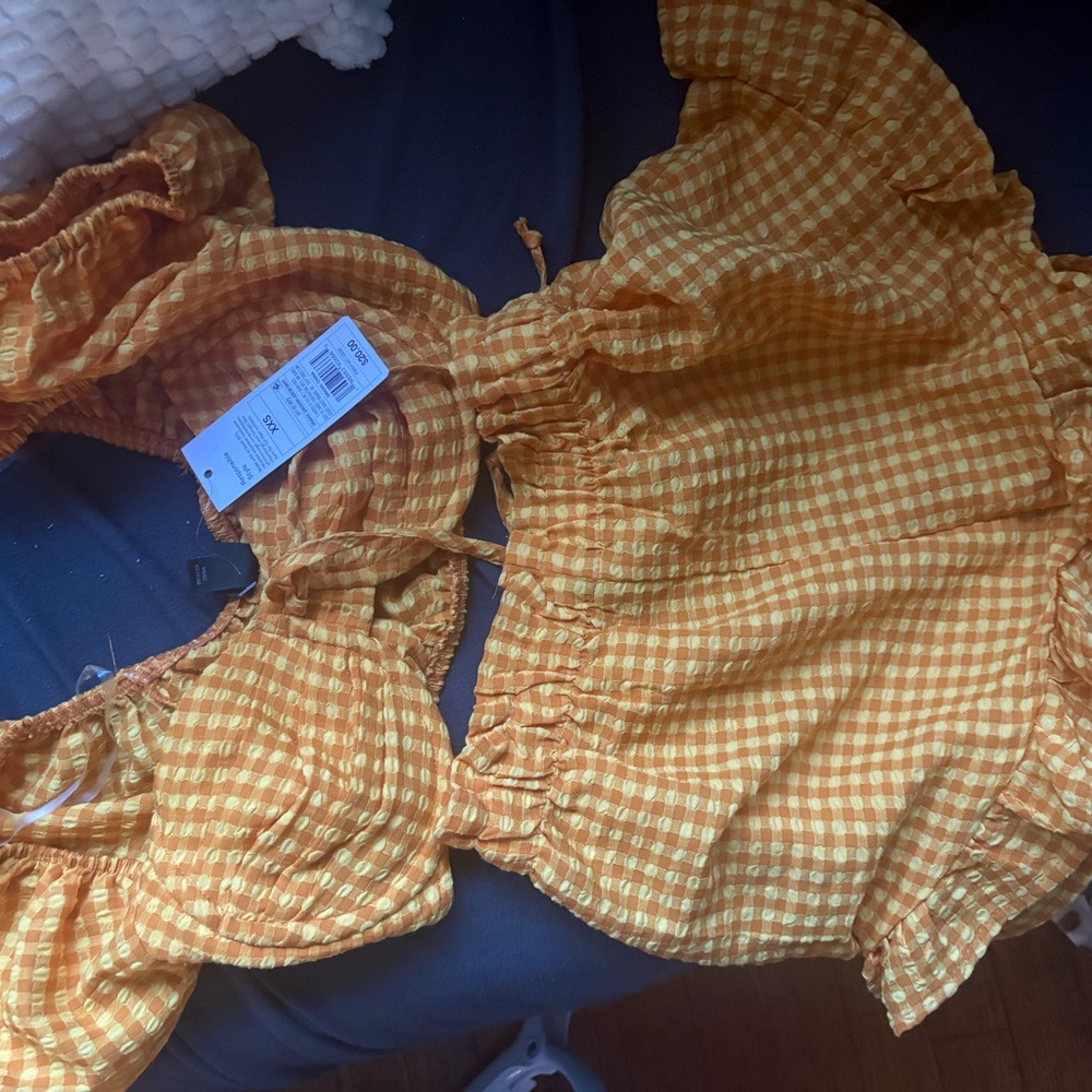 Target Yellow Gingham Two-Piece Ruffle Set - Picture 2 of 2